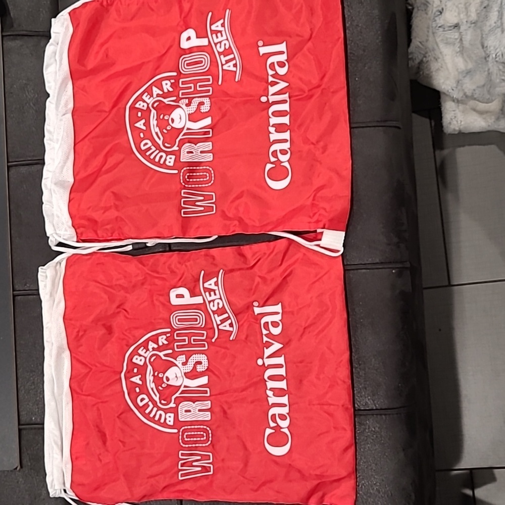 2 Build-A-Bear Drawstring Backpacks